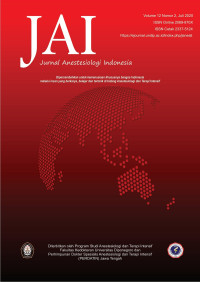 Image of JAI : Jurnal Anestesiologi Indonesia Volume 12 Nomor 2 Juli 2020