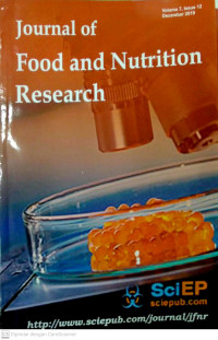 Image of Journal of Food and Nutrition Research Volume 7 Issue 12 December 2019