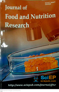 Image of Journal of Food and Nutrition Research Volume 7 Issue 6 June 2019