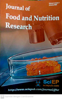 Image of Journal of Food and Nutrition Research Volume 8 Issue 1 January 2020