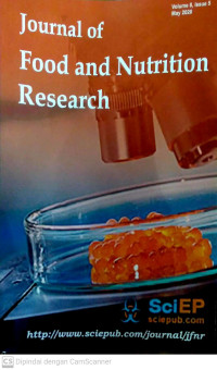 Image of Journal of Food and Nutrition Research Volume 8 Issue 5 May 2020