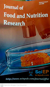 Image of Journal of Food and Nutrition Research Volume 8 Issue 6 June 2020