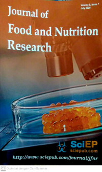 Image of Journal of Food and Nutrition Research Volume 8 Issue 7 July 2020