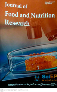 Image of Journal of Food and Nutrition Research Volume 8 Issue 8 August 2020