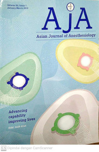 Image of AJA : Asian Journal of Anesthesiology Volume 56, Issue 1 January-March 2018