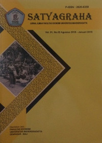 Image of Satyagraha : Jurnal Ilmiah Fakultas Ekonomi Universitas Mahendradatta, Vol. 01, No. 02 Agustus 2018 - Januari 2019