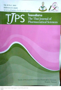 Image of Thai Journal Of Pharmaceutical Sciences (TJPS) Vol 43, No 1 (2019)