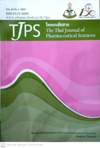 Image of Thai Journal Of Pharmaceutical Sciences (TJPS) Vol 43, No 2 (2019)