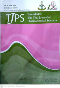 Image of Thai Journal Of Pharmaceutical Sciences (TJPS) Vol 42, No 4 (2018)
