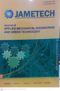 Image of JAMETECH: Journal of Applied Mechanical Engineering and Green Technology