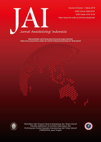 Image of JAI : Jurnal Anestesiologi Indonesia Volume IX Nomor 1 Maret 2019