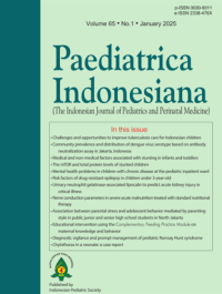 Image of Jurnal Paediatrica Indonesiana (The Indonesian Journal of Pediatrics and Perinatal Medicine) Volume 65 No. 5 September 2025