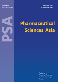 Image of Pharmaceutical Sciences Asia(PSA) Volume 45, Number 2, April-June 2018