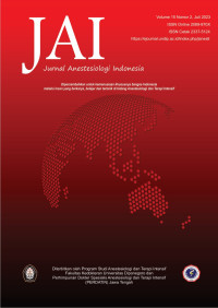 Image of JAI : Jurnal Anestesiologi Indonesia Volume 15 Nomor 2 Juli 2023