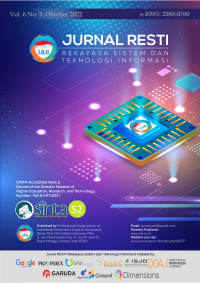 Image of Jurnal RESTI (Rekayasa Sistem dan Teknologi Informasi) Volume 6 No. 5 Tahun 2022