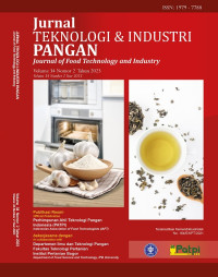 Image of Jurnal Teknologi dan Industri Pangan Volume 33 Nomor 2 2022