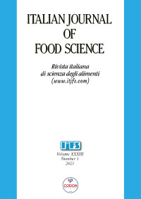 Image of Italian Journal Of Food Science Volume 33 Nomor 1 2021
