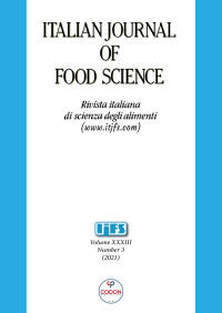 Image of Italian Journal Of Food Science Volume 33 Nomor 3 2021