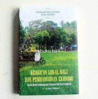 Image of Kearifan Lokal Bali dan Pembangunan Ekonomi