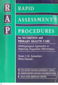 Image of RAP: Rapid Assessment Procedure for Nutrion and Primary Health Care